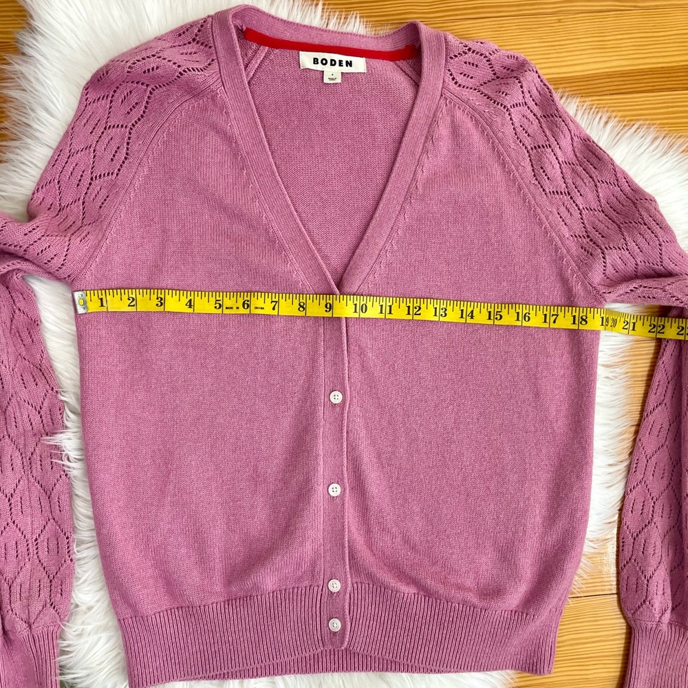 Boden Pointelle Sleeve Cardigan, Wool, Cotton & Cashmere blend - Picture 13 of 16